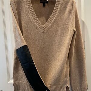 J. Crew Tan and Black V-Neck Sweaters